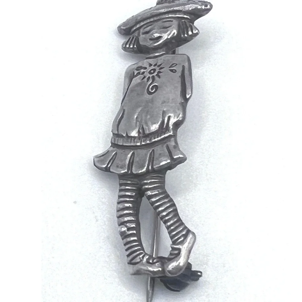 Vintage Sterling‎ Silver Mary Engelbreit Brooch Me Ink Little Girl Mexico